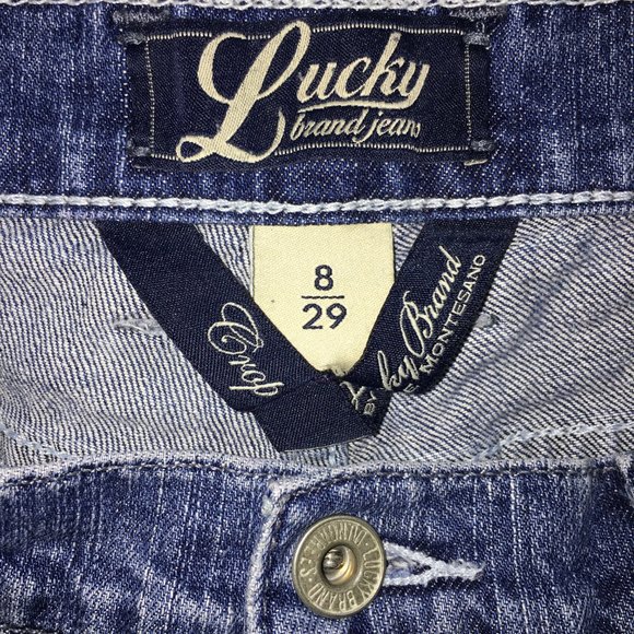 Lucky Brand Womens 8/29 Med Wash Mid Rise Cotton Blend Classic Rider Crop Jeans - Picture 4 of 8